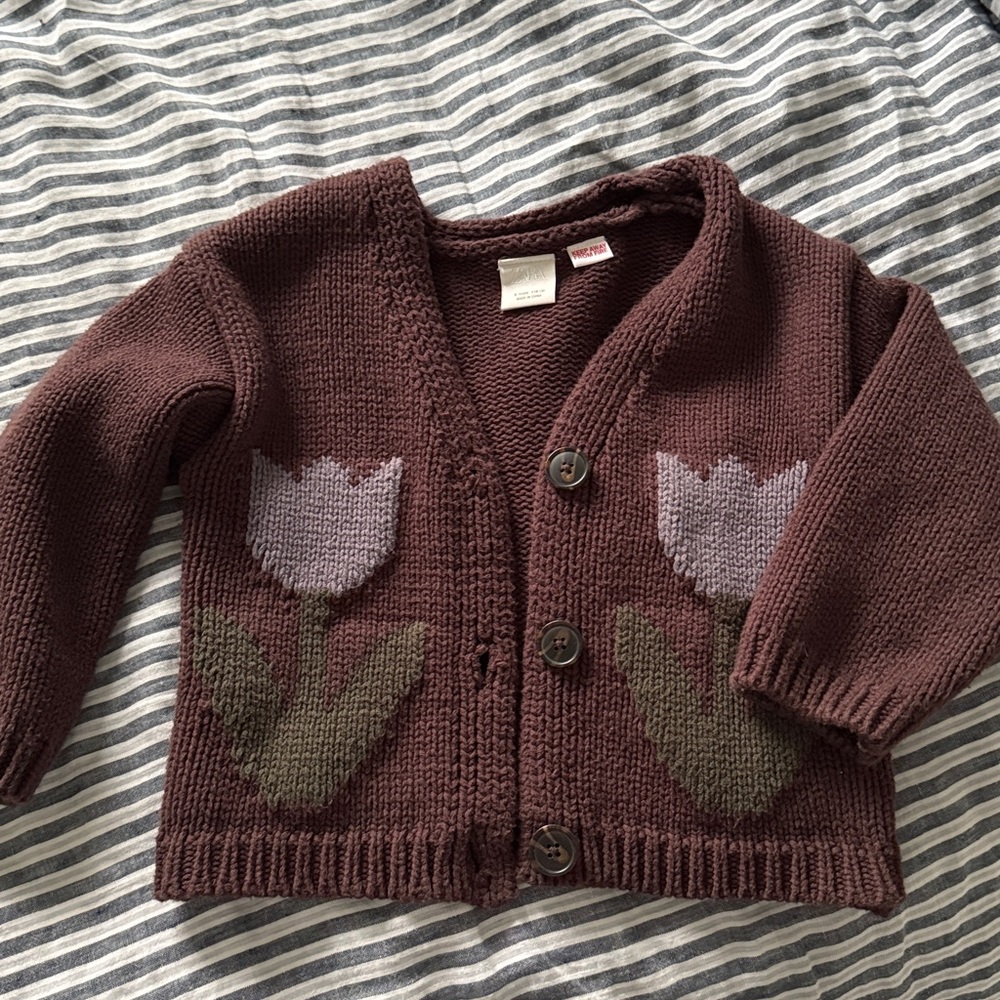 Zara Chocolate Knit Cardigan